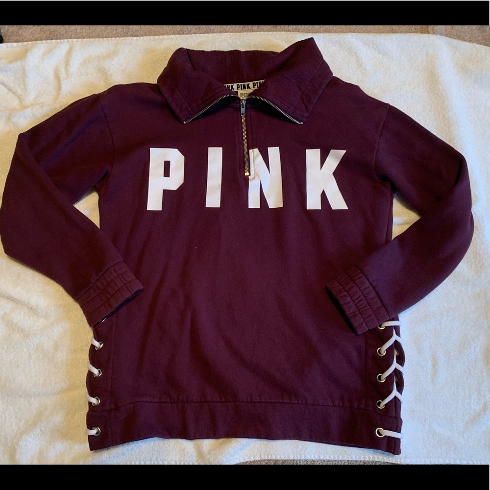 PINK maroon quarter zip